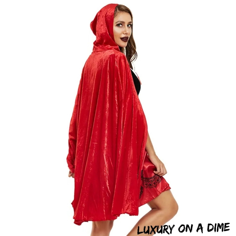 SOLD OUT ⭐️ LITTLE RED RIDING HOOD Cosplay Adult Halloween Costume 2-piece - Picture 6 of 11
